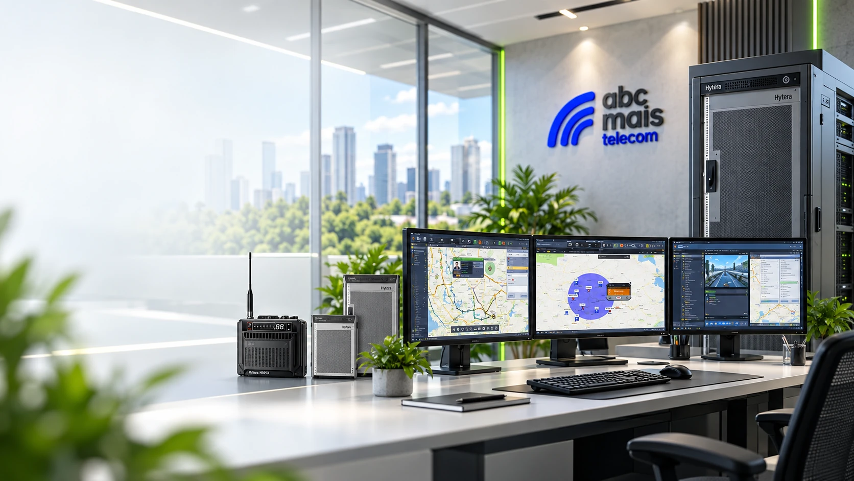 Composição de ambiente de coordenação Hytera fornecida como referência para a ABC Mais Telecom