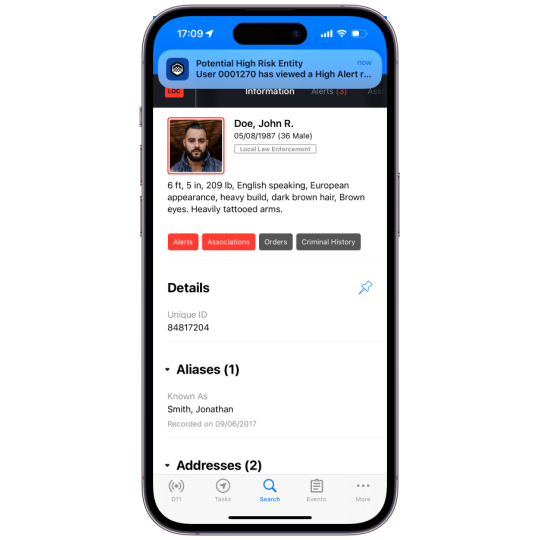 Interface oficial Motorola para consulta de informações em campo