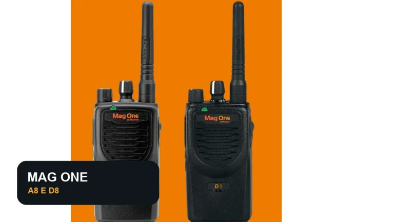Fotografia real dos rádios Motorola Mag One A8 e D8 | ABC Mais Telecom