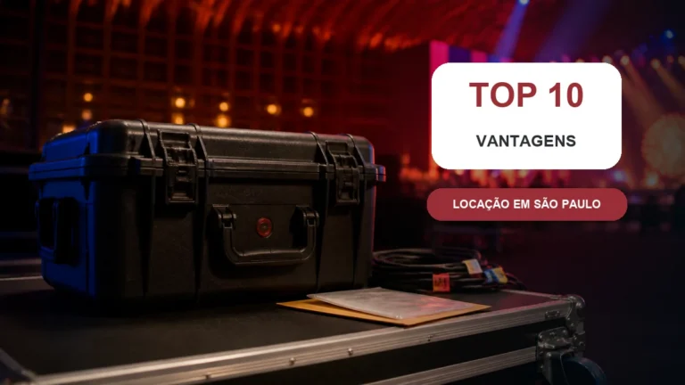 Mala fechada de locação em um evento com destaque para dez vantagens | ABC Mais Telecom