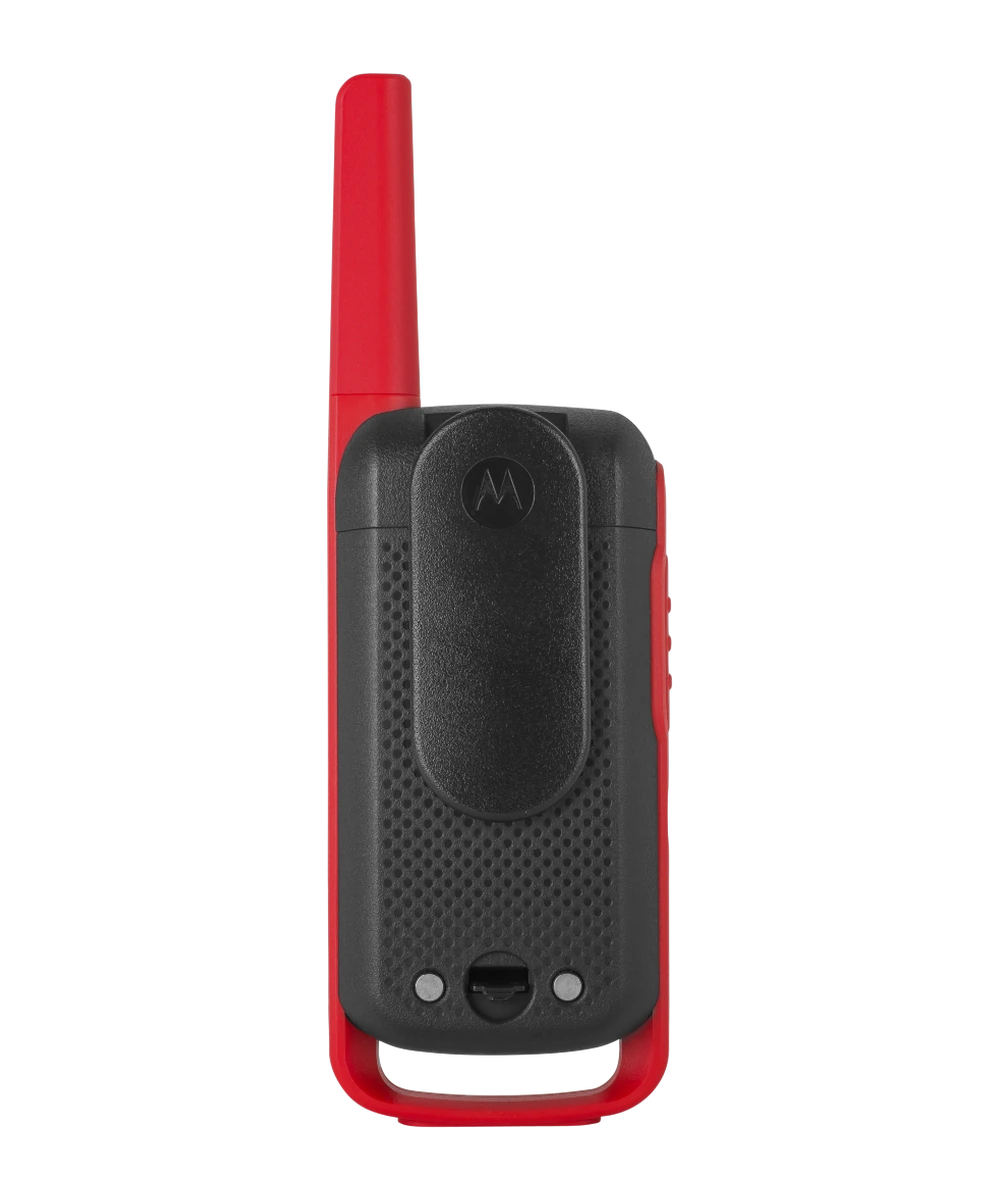 Rádio Motorola Talkabout T210BR, vista traseira com presilha