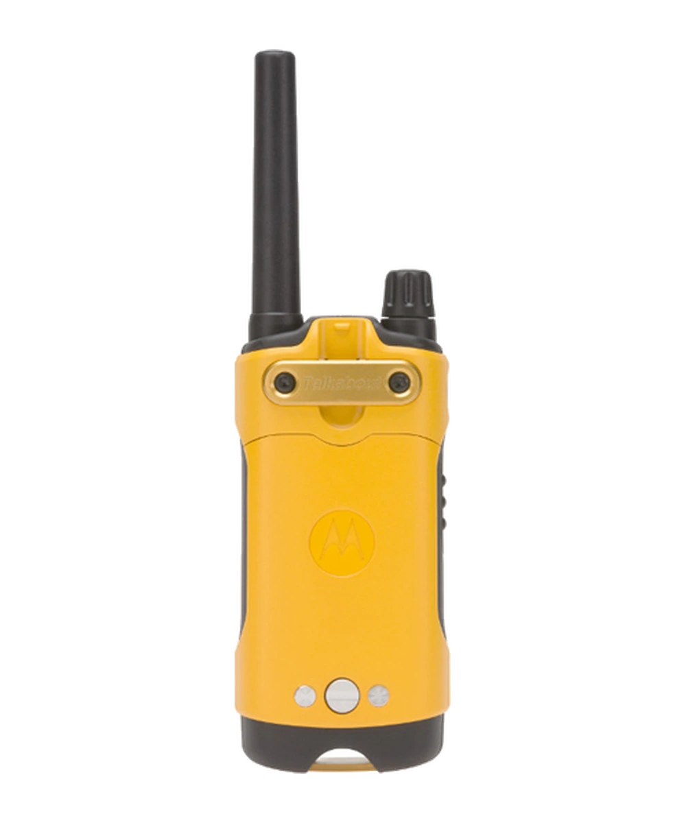 Rádio Motorola Talkabout T400BR amarelo, vista traseira oficial