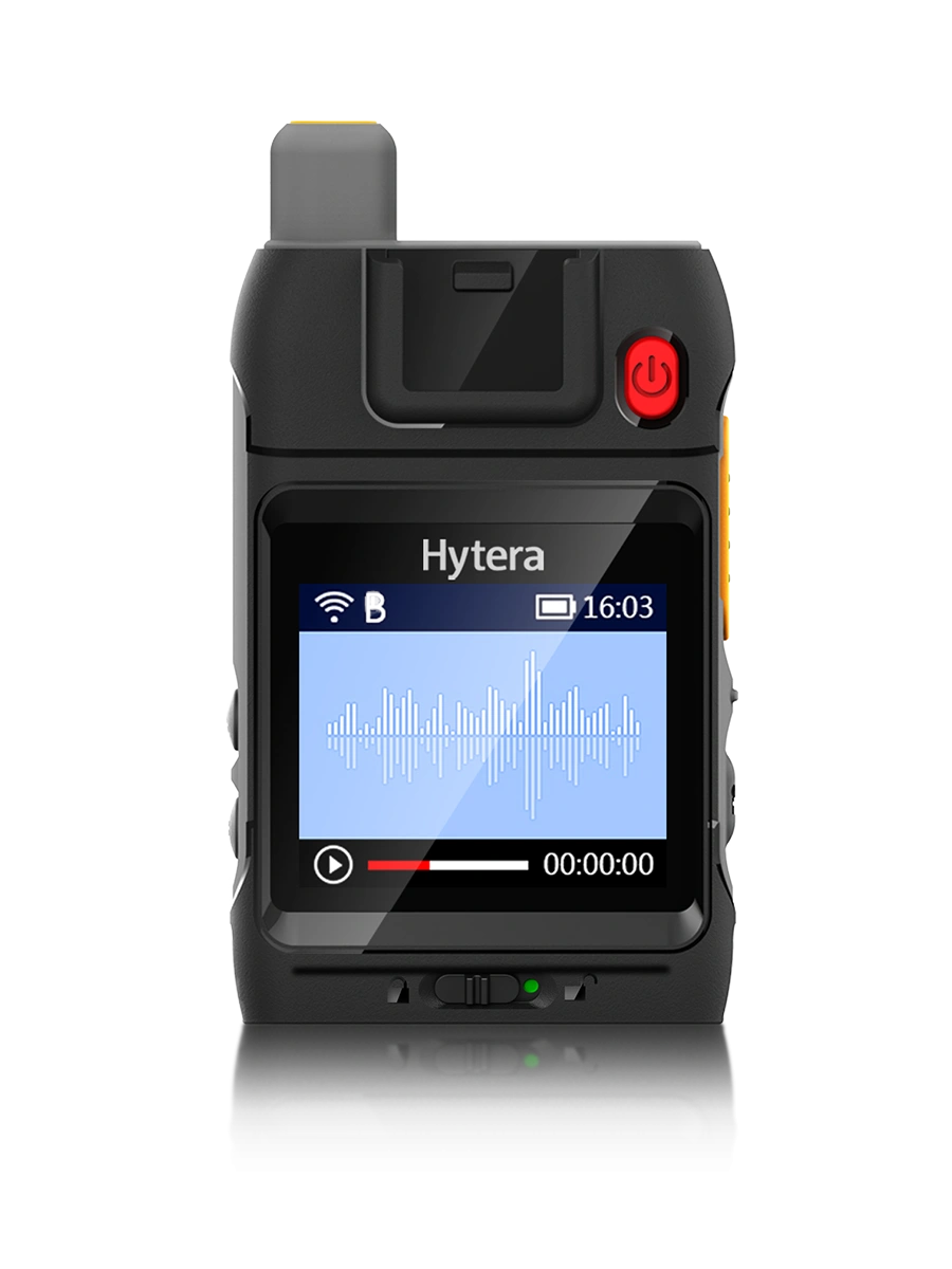 Câmera corporal Hytera VM580D, vista oficial