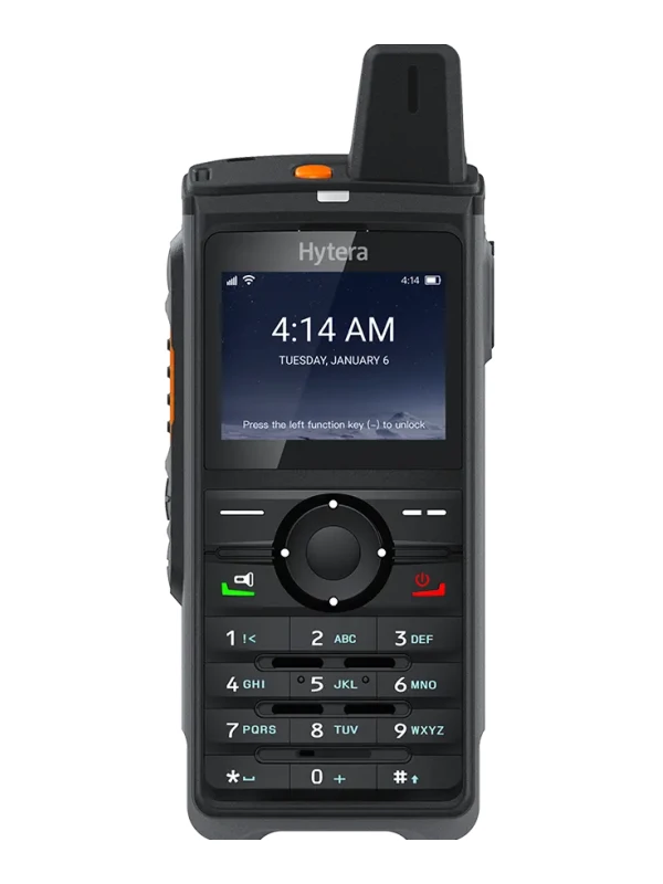 Terminal PoC Hytera PNC380 em vista frontal oficial