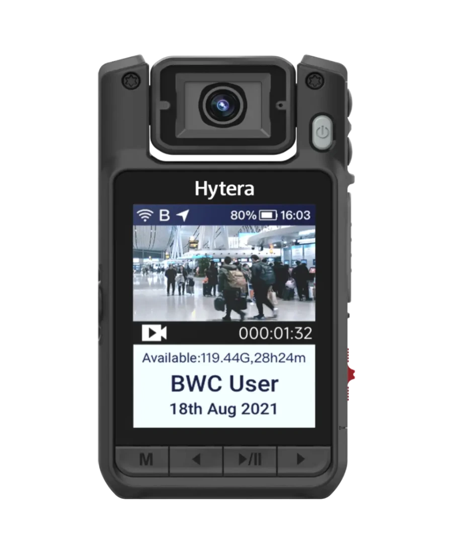 Câmera corporal Hytera VM690 Pro, vista oficial